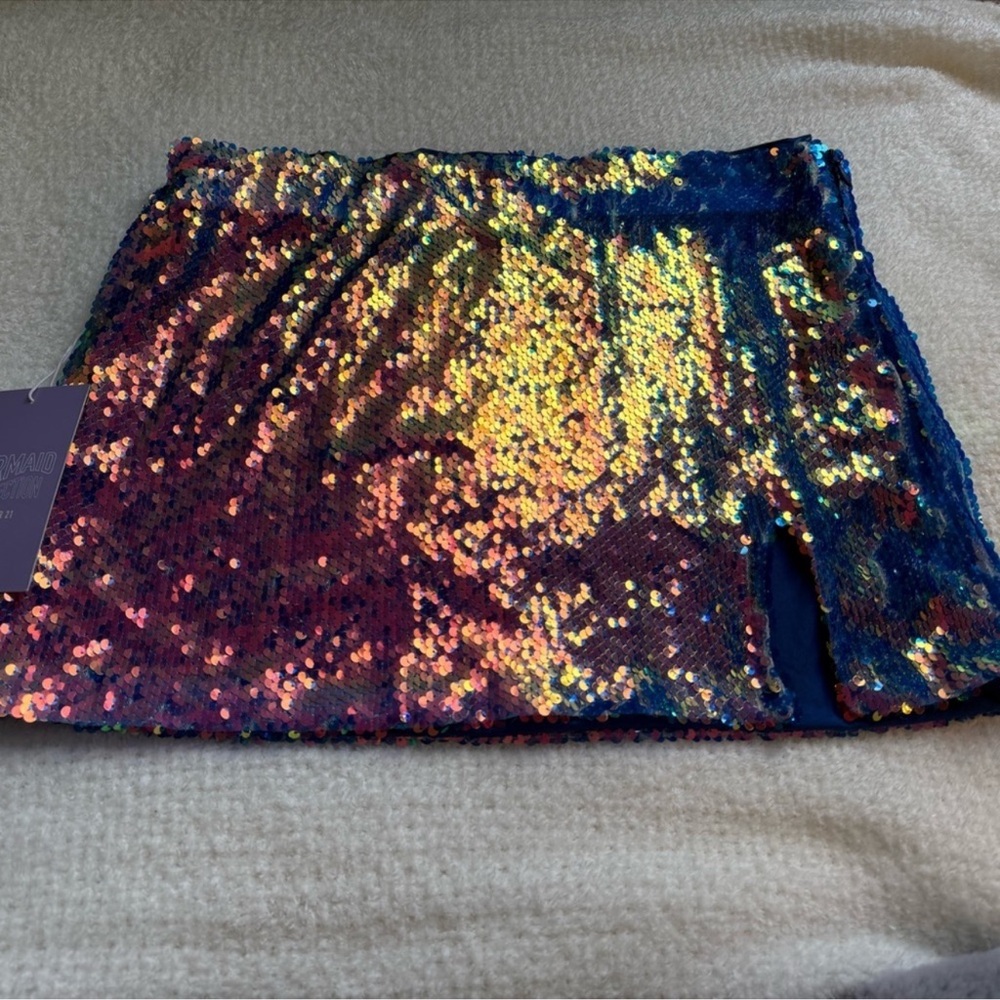 Forever 21 Purple and Blue Sequin Mini Skirt